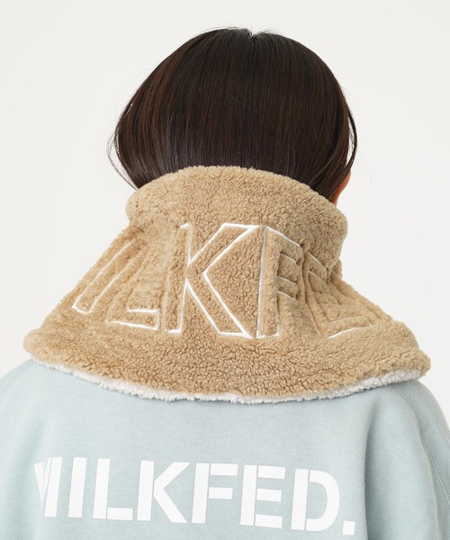 MILKFED.（ミルクフェド）の「LOGO BOA NECK WARMER（ネックウォーマー/スヌード・レディース・ベージュ/ホワイト/ブラック・ONE SIZE）」の19枚目の写真
