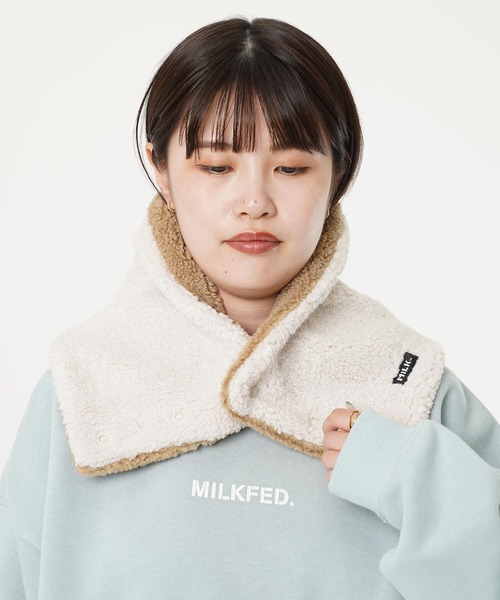 MILKFED.（ミルクフェド）の「LOGO BOA NECK WARMER（ネックウォーマー/スヌード・レディース・ベージュ/ホワイト/ブラック・ONE SIZE）」の20枚目の写真