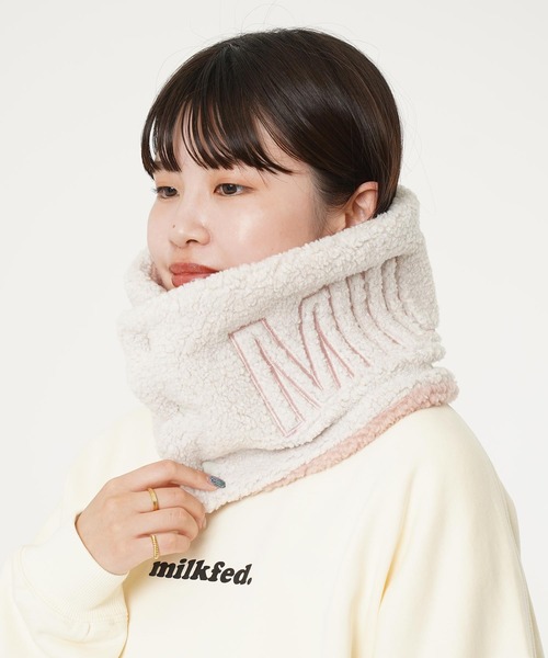MILKFED.（ミルクフェド）の「LOGO BOA NECK WARMER（ネックウォーマー/スヌード・レディース・ベージュ/ホワイト/ブラック・ONE SIZE）」の12枚目の写真