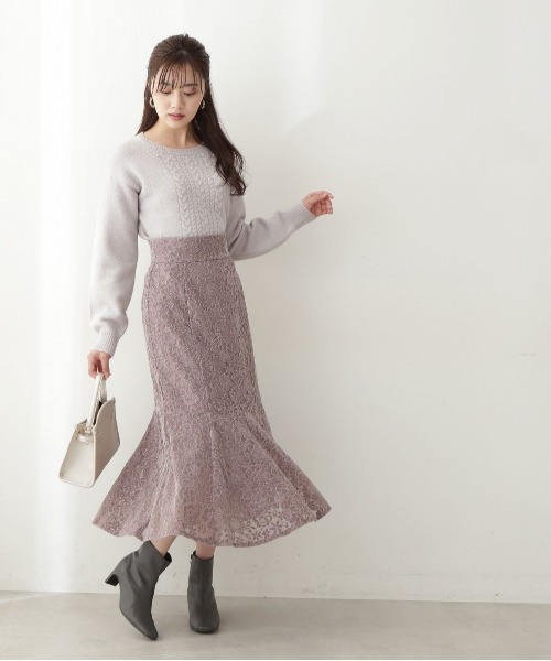 PROPORTION BODY DRESSING（プロポーションボディドレッシング）の「＜Ｅ＞レースマーメイドスカート / 1212227100（スカート・レディース・ピンク/ブラウン/ホワイト系その他・MEDIUM/SMALL）」の3枚目の写真