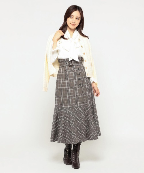 MISCH MASCH(ミッシュマッシュ)の「チェックローフレアスカート(スカート・レディース・グレー系その他/ブラウン系その他・SMALL/MEDIUM)」の11枚目の写真