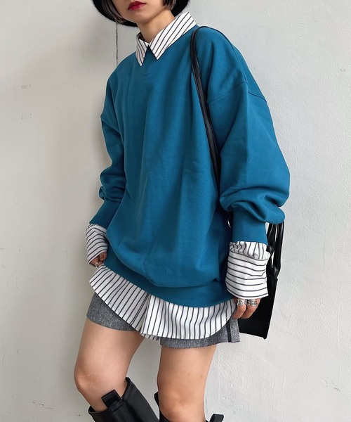 PAGEBOY（ページボーイ）の「WEB限定アイテム / BIGシルエット裏毛プルオーバー（スウェット・レディース・ブラック/ピンク/ブルー/グリーン/オートミール・FREE）」の19枚目の写真