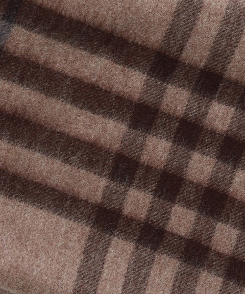 Cheek（チーク）の「チェックマフラー（マフラー・レディース・ブラウン/オフホワイト/チャコールグレー・FREE）」の5枚目の写真