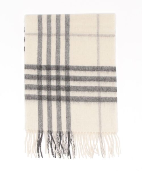 Cheek（チーク）の「チェックマフラー（マフラー・レディース・ブラウン/オフホワイト/チャコールグレー・FREE）」の8枚目の写真