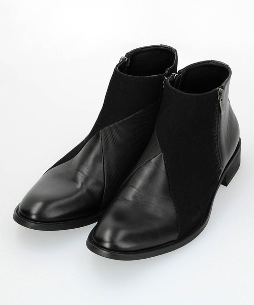 NICOLE CLUB FOR MEN(ニコルクラブフォーメン)の「パネル切替ブーツ(ブーツ・メンズ・ブラック/グレー系・26.5cm/27.5cm/25.5cm)」の2枚目の写真
