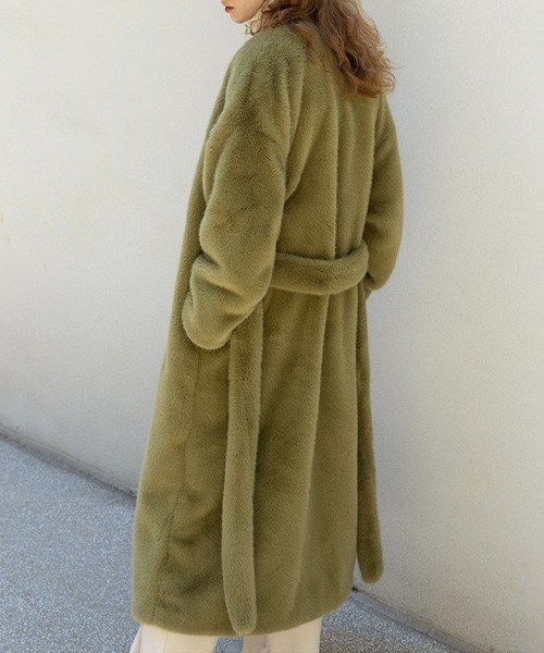 chuclla(チュクラ)の「テディファー ロングコート chw22a149(その他アウター・レディース・ベージュ・M/S)」の11枚目の写真