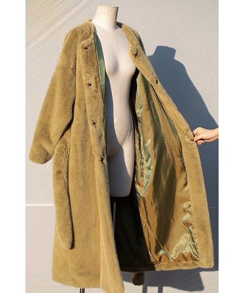 chuclla(チュクラ)の「テディファー ロングコート chw22a149(その他アウター・レディース・ベージュ・M/S)」の13枚目の写真
