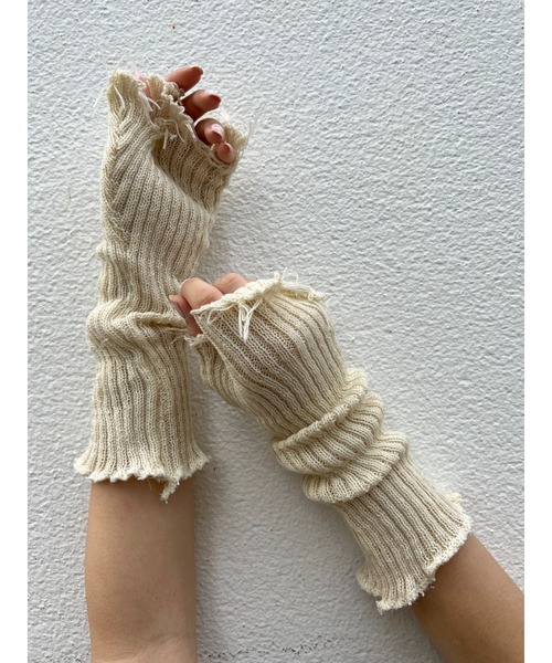 WC(ダブル シー)の「ダメージアームカバー(アームカバー・レディース・ホワイト/ブラック・FREE)」の4枚目の写真