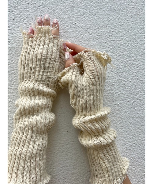 WC(ダブル シー)の「ダメージアームカバー(アームカバー・レディース・ホワイト/ブラック・FREE)」の5枚目の写真