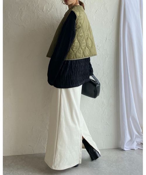 She's Closet(シーズクローゼット)の「2WAYホックデザインロングナロースウェットスカート(スカート・レディース・ブラック/ブラウン/グリーン/アイボリー・FREE)」の19枚目の写真