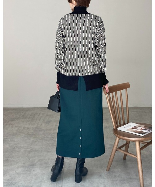 She's Closet(シーズクローゼット)の「2WAYホックデザインロングナロースウェットスカート(スカート・レディース・ブラック/ブラウン/グリーン/アイボリー・FREE)」の8枚目の写真