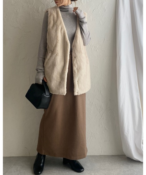 She's Closet(シーズクローゼット)の「2WAYホックデザインロングナロースウェットスカート(スカート・レディース・ブラック/ブラウン/グリーン/アイボリー・FREE)」の22枚目の写真