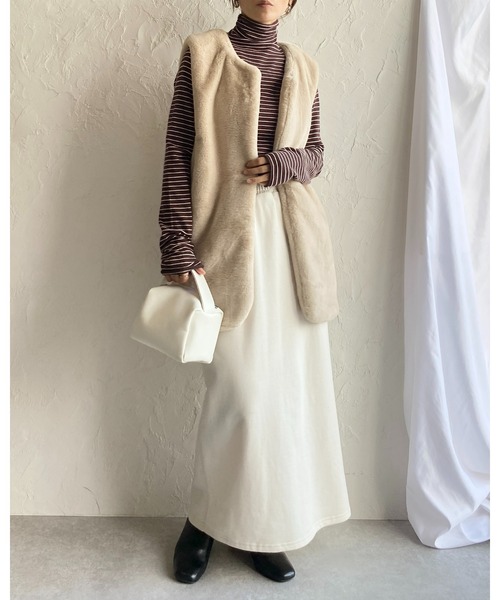 She's Closet(シーズクローゼット)の「2WAYホックデザインロングナロースウェットスカート(スカート・レディース・ブラック/ブラウン/グリーン/アイボリー・FREE)」の17枚目の写真