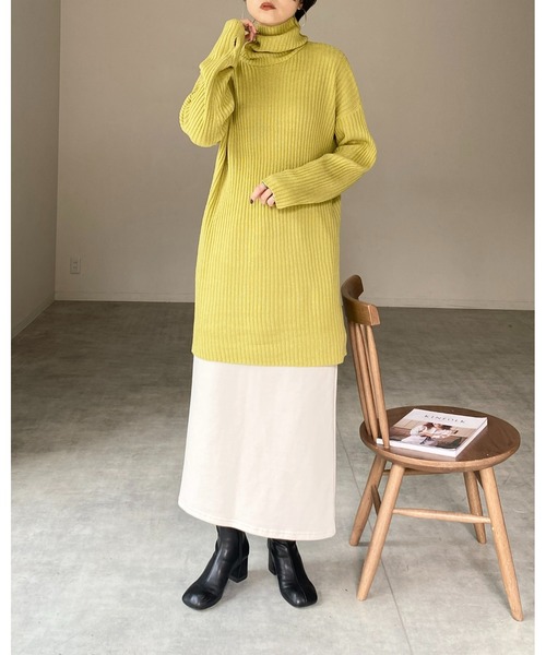 She's Closet(シーズクローゼット)の「2WAYホックデザインロングナロースウェットスカート(スカート・レディース・ブラック/ブラウン/グリーン/アイボリー・FREE)」の6枚目の写真