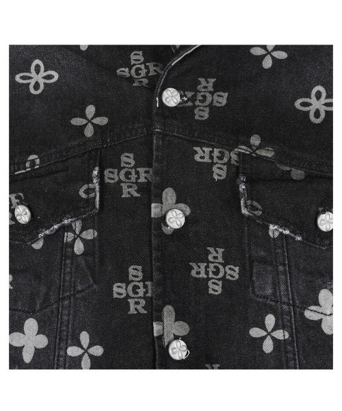 SURGERY（サージェリー）の「韓国ブランド SURGERY サージェリー surgery monogram clover trucker denim jacket オーバーサイズ デニムジャケット デニムセットアップ モノグラム（デニムジャケット・メンズ・ブルー/ブラック・M）」の15枚目の写真