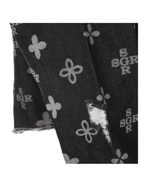 SURGERY（サージェリー）の「韓国ブランド SURGERY サージェリー surgery monogram clover trucker denim jacket オーバーサイズ デニムジャケット デニムセットアップ モノグラム（デニムジャケット・メンズ・ブルー/ブラック・M）」の17枚目の写真