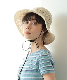 Ray BEAMS | Ray BEAMS / 透編み ペーパー ブリム ハット(ハット)