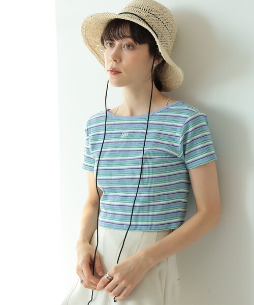 Ray BEAMS（レイビームス）の「Ray BEAMS / 透編み ペーパー ブリム ハット（ハット・レディース・ナチュラル/ブラック・ONE SIZE）」の3枚目の写真