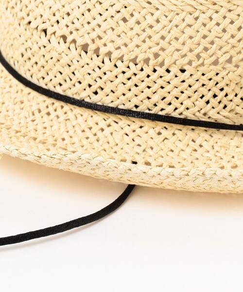 Ray BEAMS（レイビームス）の「Ray BEAMS / 透編み ペーパー ブリム ハット（ハット・レディース・ナチュラル/ブラック・ONE SIZE）」の13枚目の写真