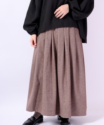 ubasoku（ウバソク）の「ubasoku ウール混 裏付タックギャザースカート（スカート）」