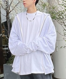 Figments（フィグメンツ）の「ブロックメッシュニットZIP