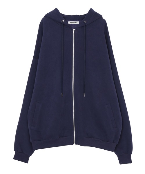 Figments（フィグメンツ）の「裏起毛ビッグZIPパーカー（パーカー・レディース・ネイビー/ライトグレー/ブラック/杢グレー・LARGE/X-LARGE）」の7枚目の写真
