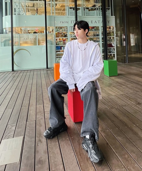 Figments（フィグメンツ）の「裏起毛ビッグZIPパーカー（パーカー・レディース・ネイビー/ライトグレー/ブラック/杢グレー・LARGE/X-LARGE）」の19枚目の写真