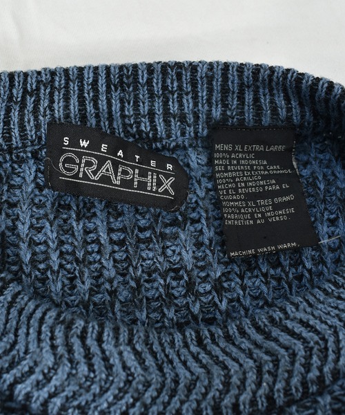 VINTAGE(ヴィンテージ)の「【ヴィンテージ古着】90's GRAPHIX ニットセーター(ニット/セーター・メンズ・ネイビー・X-LARGE)」の5枚目の写真