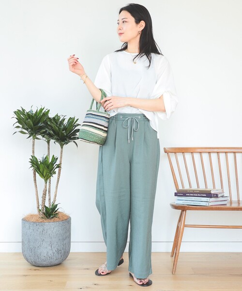 BEAMS HEART(ビームスハート)の「リネンライク イージーパンツ(その他パンツ・レディース・オリーブ/ホワイト系その他/ネイビー/グレー/ホワイト系その他7/インディゴブルー/グリーン系その他4・FREE)」の19枚目の写真