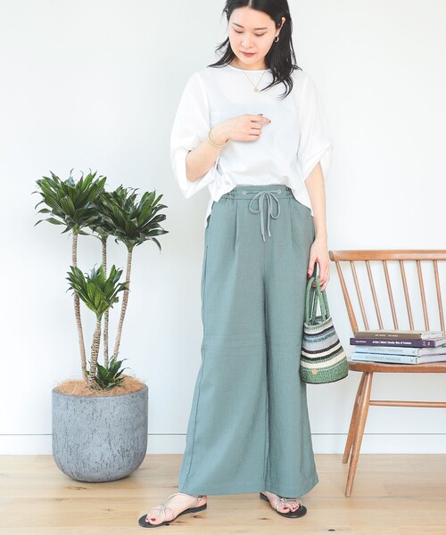 BEAMS HEART(ビームスハート)の「リネンライク イージーパンツ(その他パンツ・レディース・オリーブ/ホワイト系その他/ネイビー/グレー/ホワイト系その他7/インディゴブルー/グリーン系その他4・FREE)」の20枚目の写真