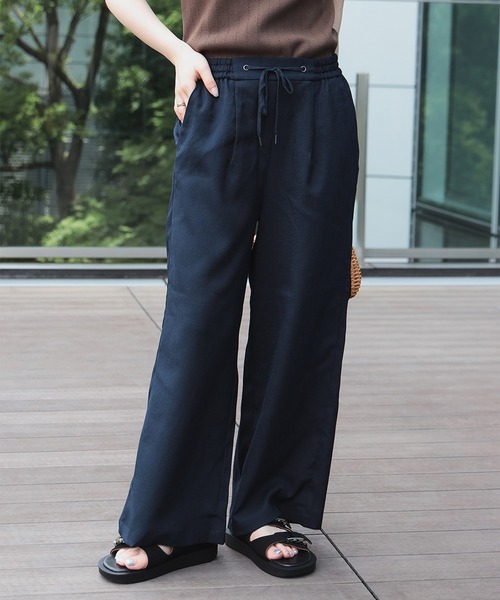 BEAMS HEART(ビームスハート)の「リネンライク イージーパンツ(その他パンツ・レディース・オリーブ/ホワイト系その他/ネイビー/グレー/ホワイト系その他7/インディゴブルー/グリーン系その他4・FREE)」の9枚目の写真