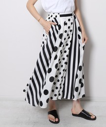 ✤未使用✤　Re.Verofonna ヴェロフォンナ　ドットストライプスカート Re.Verofonna（ヴェロフォンナ）の「ドット＆ストライプフレア