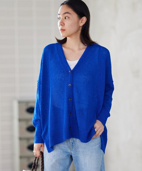 23SS】JOURNAL STANDARD ペーパーヤーンVネックカーディガン