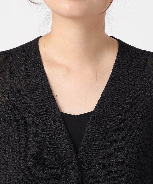 JOURNAL STANDARD（ジャーナルスタンダード）の「ペーパーヤーンVネックカーディガン（カーディガン/ボレロ・レディース・ブラック/アイボリー/ブルー・FREE）」の16枚目の写真