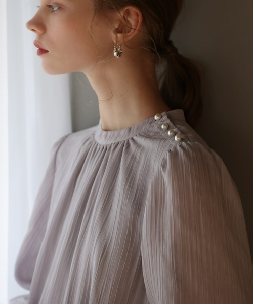 COLONY 2139（コロニートゥーワンスリーナイン）の「肩パールプリーツワンピース（ワンピース・レディース・ブラック/グレー/ライトグレー・FREE）」の5枚目の写真