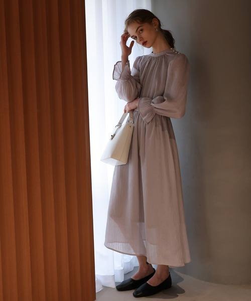 COLONY 2139（コロニートゥーワンスリーナイン）の「肩パールプリーツワンピース（ワンピース・レディース・ブラック/グレー/ライトグレー・FREE）」の11枚目の写真