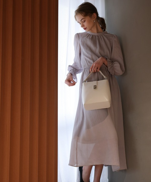 COLONY 2139（コロニートゥーワンスリーナイン）の「肩パールプリーツワンピース（ワンピース・レディース・ブラック/グレー/ライトグレー・FREE）」の14枚目の写真