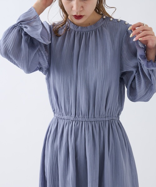 COLONY 2139（コロニートゥーワンスリーナイン）の「肩パールプリーツワンピース（ワンピース・レディース・ブラック/グレー/ライトグレー・FREE）」の17枚目の写真