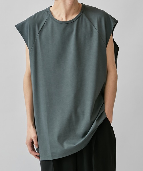 Lui's（ルイス）の「SHINE ノースリーブカットソー（Tシャツ/カットソー・メンズ・ホワイト/ブラック/チャコールグレー/グリーン・FREE）」の4枚目の写真