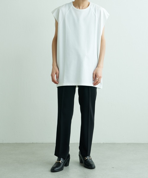 Lui's（ルイス）の「SHINE ノースリーブカットソー（Tシャツ/カットソー・メンズ・ホワイト/ブラック/チャコールグレー/グリーン・FREE）」の11枚目の写真