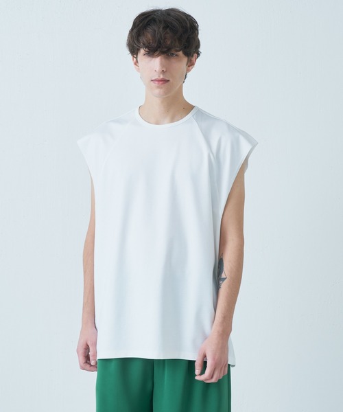 Lui's（ルイス）の「SHINE ノースリーブカットソー（Tシャツ/カットソー・メンズ・ホワイト/ブラック/チャコールグレー/グリーン・FREE）」の13枚目の写真