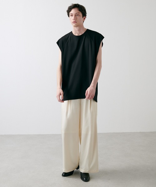 Lui's（ルイス）の「SHINE ノースリーブカットソー（Tシャツ/カットソー・メンズ・ホワイト/ブラック/チャコールグレー/グリーン・FREE）」の8枚目の写真