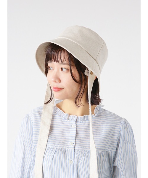 ehka sopo（エヘカソポ）の「リボン付バケットハット（ハット・レディース・ブラック/ベージュ/キナリ・ﾌﾘ-）」の2枚目の写真