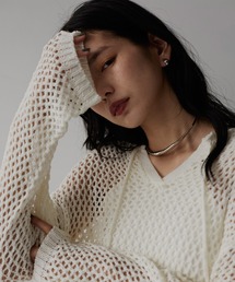 hellam | スキッパー メッシュニット(ニット/セーター)