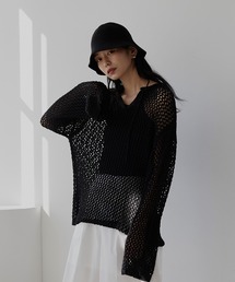 hellam（へラム）の「スキッパー メッシュニット（ニット/セーター）」