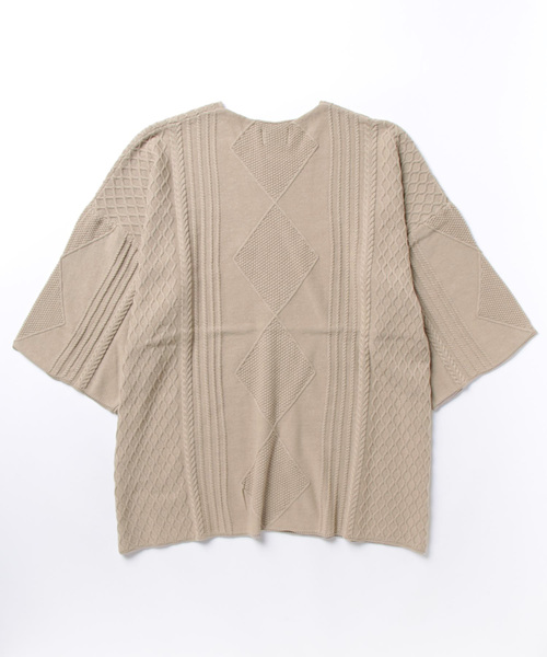 DANKE SCHON（ダンケシェーン）の「DankeSchon/ダンケシェーン/12GG ARAN KNIT S/S TEE（ニット/セーター・メンズ・ブラック/グレー/ホワイト/ベージュ・F）」の5枚目の写真