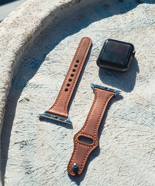 zandy（ズィーアンドワイ）の「zandy ズィー・アンド・ワイ/ Apple Watch【細身レザーバンド】 アップルウォッチバンド レザーベルト // leather7（デジタル腕時計・メンズ・ホワイト/ライトグレー/ブラウン/ピンク/オレンジ/グレイッシュベージュ・S/M）」の3枚目の写真