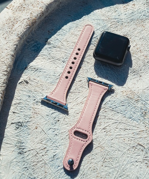 zandy（ズィーアンドワイ）の「zandy ズィー・アンド・ワイ/ Apple Watch【細身レザーバンド】 アップルウォッチバンド レザーベルト // leather7（デジタル腕時計・メンズ・ホワイト/ライトグレー/ブラウン/ピンク/オレンジ/グレイッシュベージュ・S/M）」の5枚目の写真