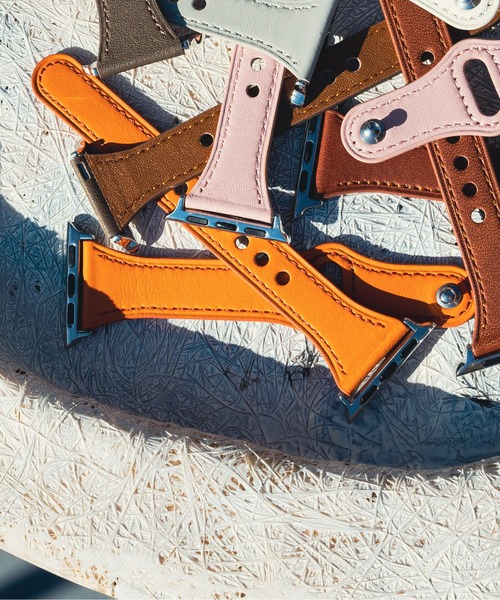 zandy（ズィーアンドワイ）の「zandy ズィー・アンド・ワイ/ Apple Watch【細身レザーバンド】 アップルウォッチバンド レザーベルト // leather7（デジタル腕時計・メンズ・ホワイト/ライトグレー/ブラウン/ピンク/オレンジ/グレイッシュベージュ・S/M）」の10枚目の写真