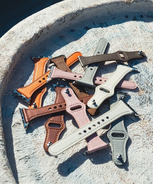 zandy（ズィーアンドワイ）の「zandy ズィー・アンド・ワイ/ Apple Watch【細身レザーバンド】 アップルウォッチバンド レザーベルト // leather7（デジタル腕時計・メンズ・ホワイト/ライトグレー/ブラウン/ピンク/オレンジ/グレイッシュベージュ・S/M）」の8枚目の写真